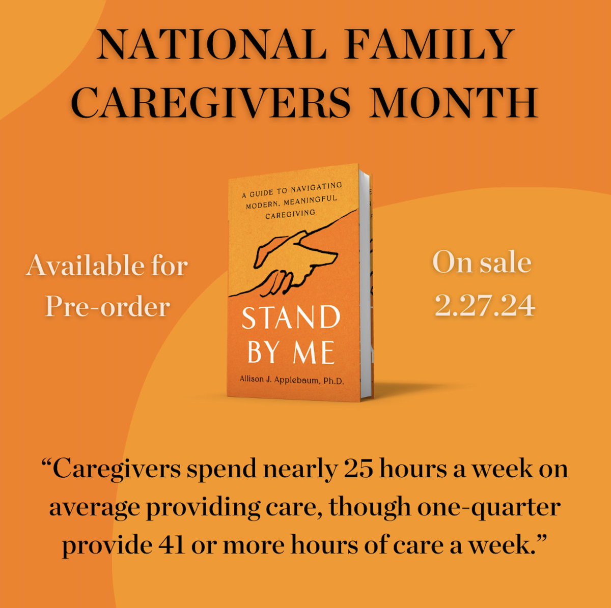 As November comes to a close, so does National Family Caregivers Awareness month. But caregivers deserve to be seen, understood, and valued all year long. You can find STAND BY ME by @DocApplebaum on shelves 2.27.24 and can preorder now! 🤝