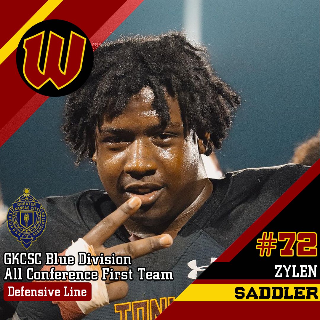 2023 GKCSC Blue Division All-Conference First Team Senior Defensive Linemen Zylen Saddler (@Zylen_Saddler72)