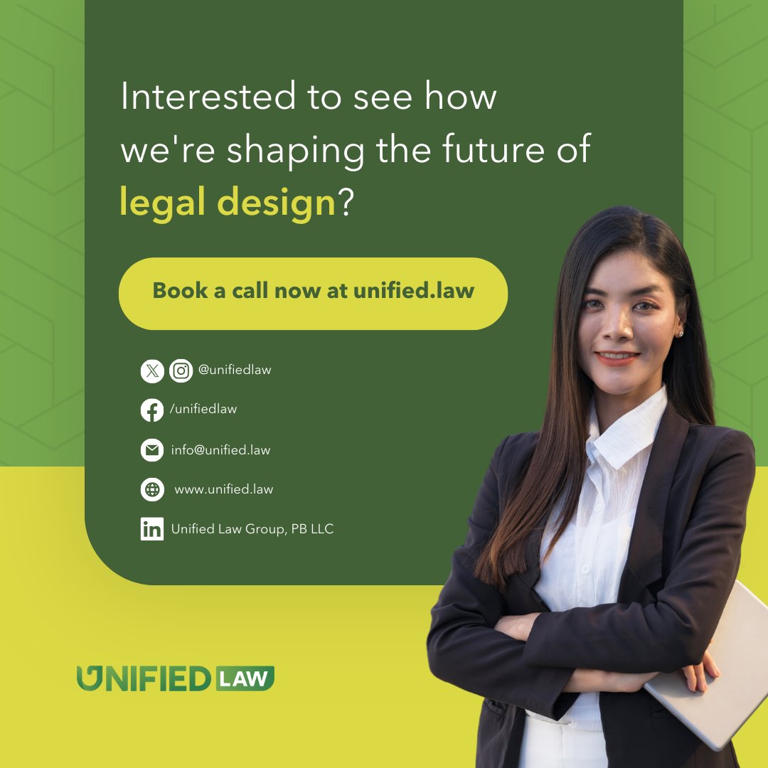 unifiedlaw's tweet photo. #UnifiedLaw is going to show you how. Book a call now at https://t.co/lO5G9n4M4j
#LegalSupport #SocialGood #LegalDesign #UnifiedGlobal #PlainLanguage #AccessibleLaw #SimplifiedLegalDocs #LegalServices #LegalExcellence #LegalInnovation #BusinessAdventure #YourSuccessStory https://t.co/NfQ0NSwJEp