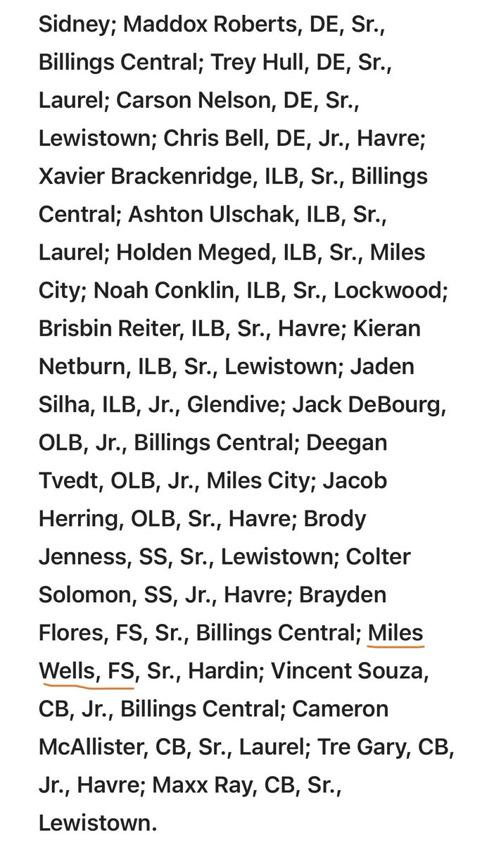 MilesWells_5's tweet photo. Blessed to have received First Team All-State RB and First Team All-Conference FS! ⚡️

@MichaelWoosley @CSAPrepStar https://t.co/0SeL5x4RBi