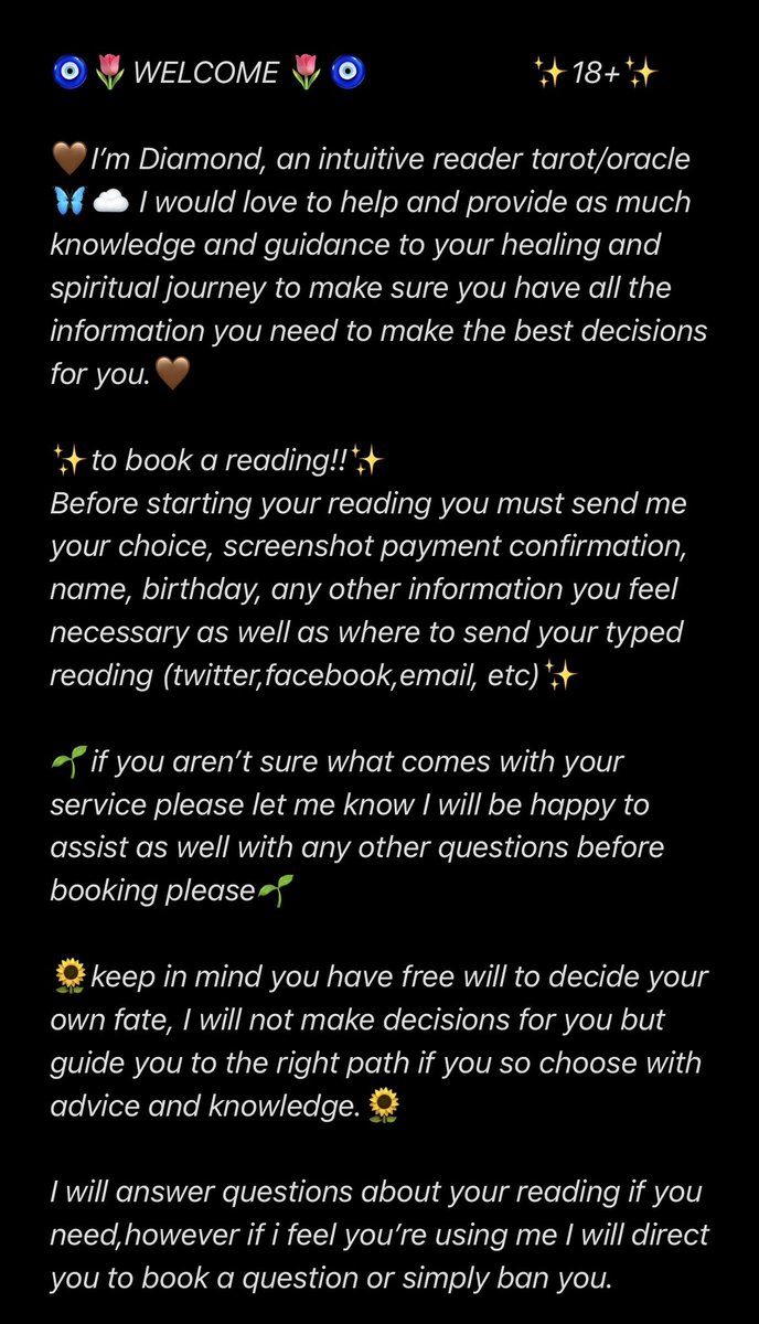 diamondchevon's tweet photo. 💌booking info/services💌
🗝️𓂀 (thread) 𓂀🗝️ https://t.co/iZfGAvQkha