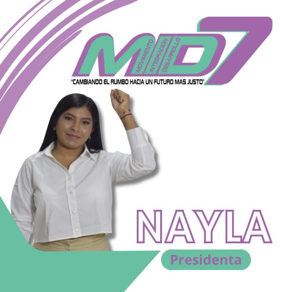 Midecuador's tweet photo. ¡Conoce a Nayla Ramos! Una líder comprometida con la justicia social y el cambio positivo. Su visión y dedicación convierten en una voz poderosa para el futuro. ✊🏼💜💚
#CampañaPoliticaSIM #MID7 #NaylaPresidenta #SIM #UNEMI #Compromiso #Liderazgo https://t.co/2KgXgC4oGA