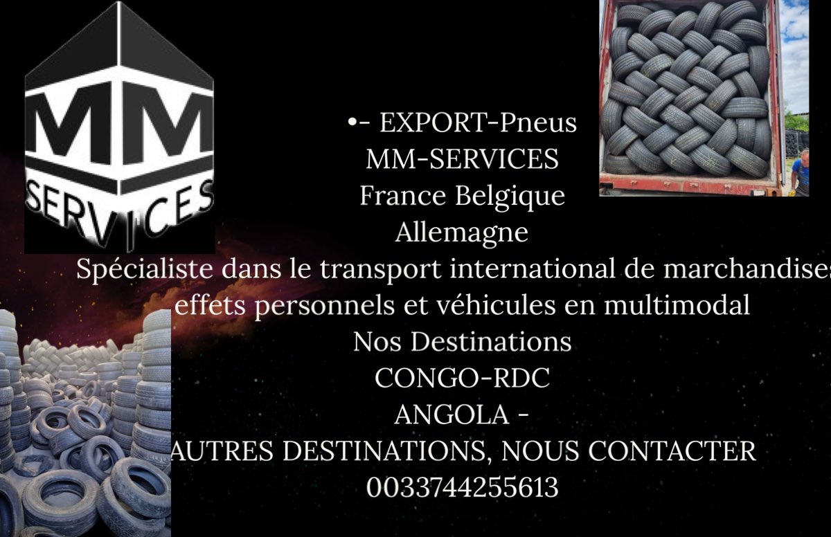 Export pneus RDC