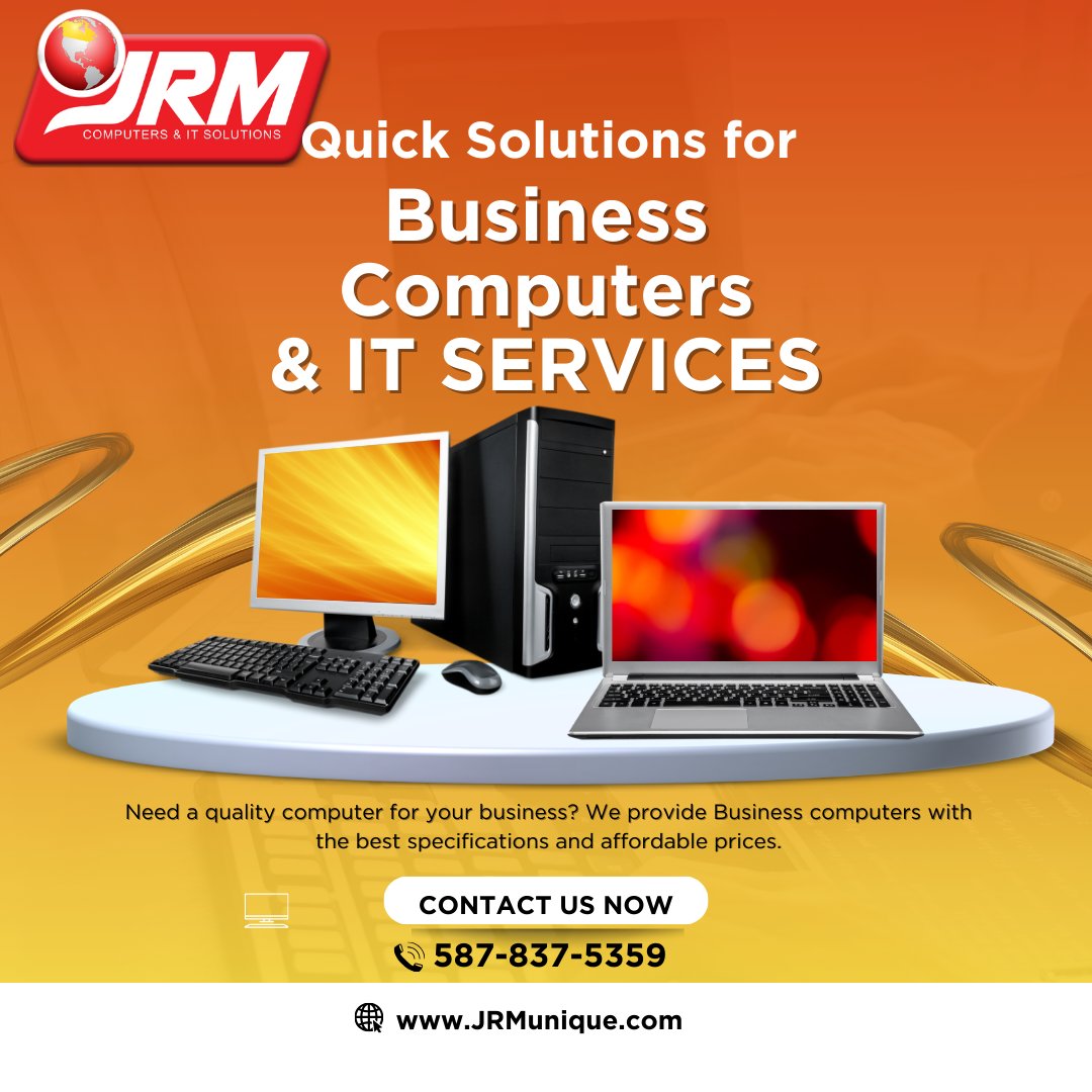 Looking for a new computer that can keep up with your demanding business needs?  

Call / Text 587-837-5359
 #jrmcomputers #businesscomputers #technology #performance #productivity #security #scalability #businessgrowth
