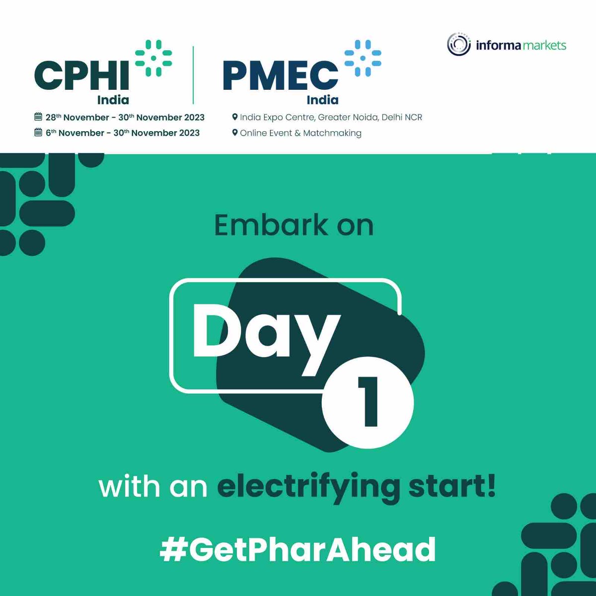 Charged up for day 1 : Let’s start the CPHI & PMEC India’s journey with an electrifying start.

#IEML #Indiaexpocentre #GetPharAhead
#CPHI2023 #PMEC2023 #PharmaIndustry #Innovation #Collaboration #GetPharAhead #CPHI #PMEC #PharmaCommunity #PharmaInnovation #DelhiNCR