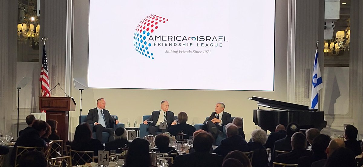 In an exciting Evening of Friendship and Solidarity by the <a href="/The_AIFL/">The AIFL</a> 
An insightful discussion with <a href="/tomfriedman/">Thomas L. Friedman</a> from <a href="/nytimes/">The New York Times</a> and <a href="/yplesner/">Yohanan Plesner</a> from <a href="/IDIisrael/">Israel Democracy Institute</a> led by Ambassador Dan Gillerman.