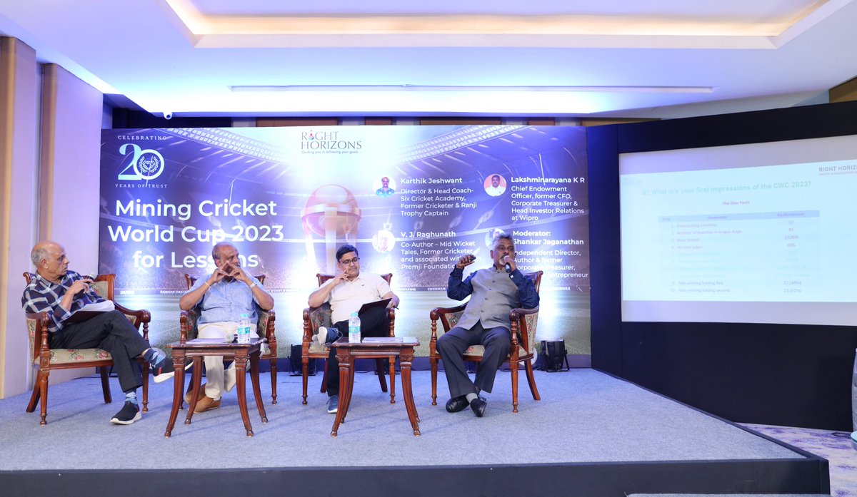 S. Giridhar (@midwickettales) on Twitter photo Was a privilege to participate in the cricket panel discussion. Very touched that <a href="/Right_Horizons/">Right Horizons Financial Services Pvt Ltd</a> gifted each of their guests a copy of our recently released book, "Mid-wicket Tales: A century and More of Cricket" to celebrate their 20th anniversary. <a href="/speakingtiger14/">Speaking Tiger</a> #cricket Was a privilege to participate in the cricket panel discussion. Very touched that <a href="/Right_Horizons/">Right Horizons Financial Services Pvt Ltd</a> gifted each of their guests a copy of our recently released book, "Mid-wicket Tales: A century and More of Cricket" to celebrate their 20th anniversary. <a href="/speakingtiger14/">Speaking Tiger</a> #cricket