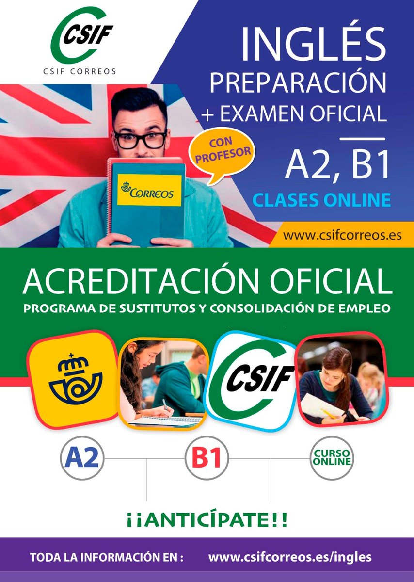 ✅️CSIF TE PREPARA 
✅️Acreditación oficial de inglés A2 y B1
✅️Toda la información: 
csif.es/contenido/naci…