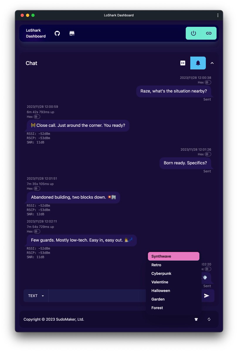 ClassicOldSong's tweet photo. Just added theme switcher to the #LoShark Dashboard!
Great themes provided by @daisyui_ https://t.co/XhA5NDTinO