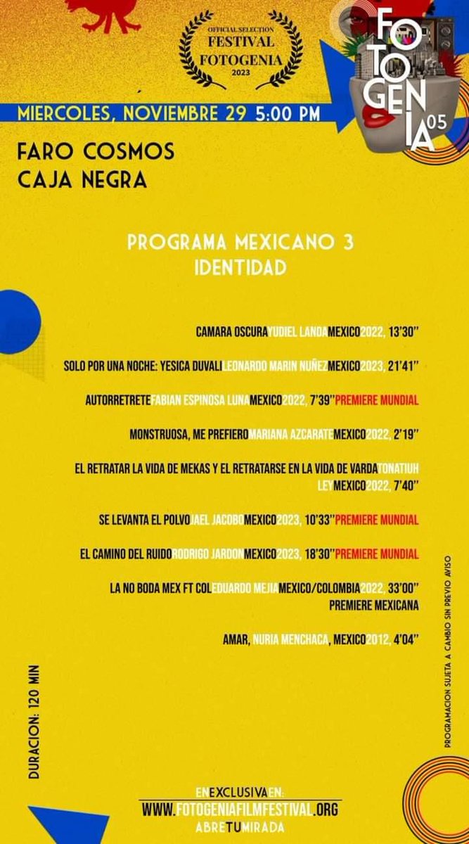 #CineDiverso
El cortometraje, documental 'Sólo por una noche: Yesica Duvali', del Dir. Leonardo Marín Núñez, forma parte de la programación del  Festival Internacional de cinepoesía y narrativas divergentes en México @fotogenia_fest