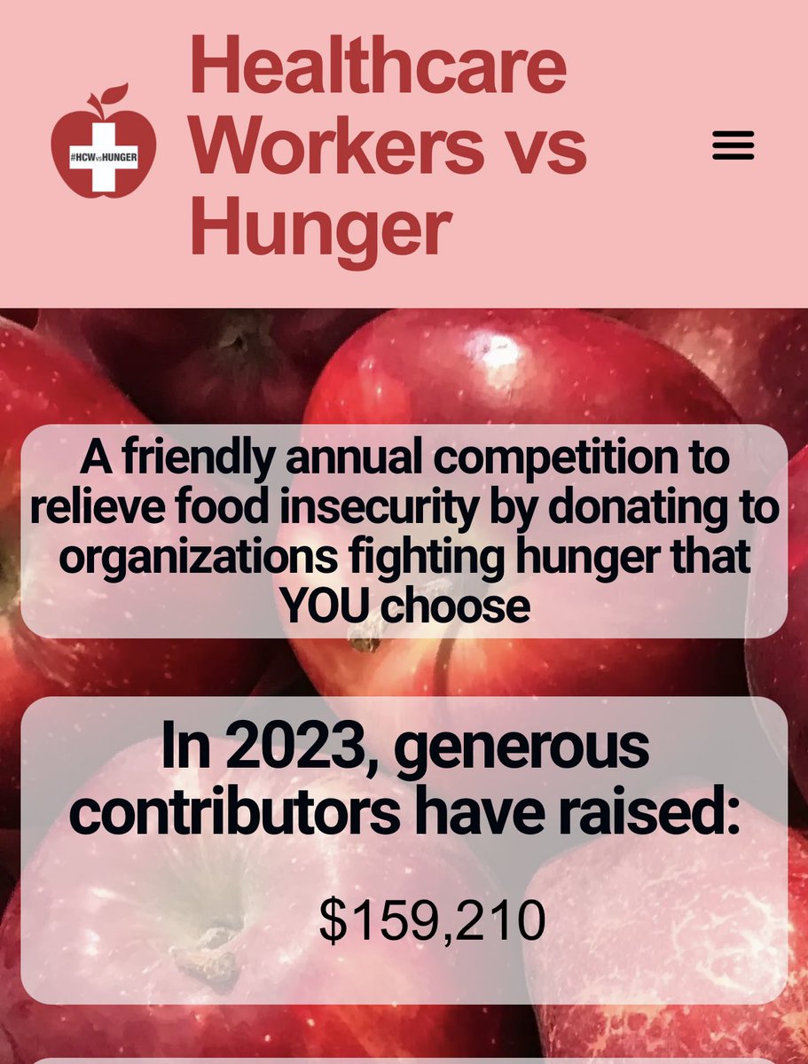 We can’t fix every problem but we can feed people! 

Thanks to your generosity, in &lt;24 hours, #HCWvsHunger has raised ~$160k to fight hunger 🍎 

In addition to all the other good you’re doing in the world that doesn’t end up on social media. 

And I think that’s beautiful 💜