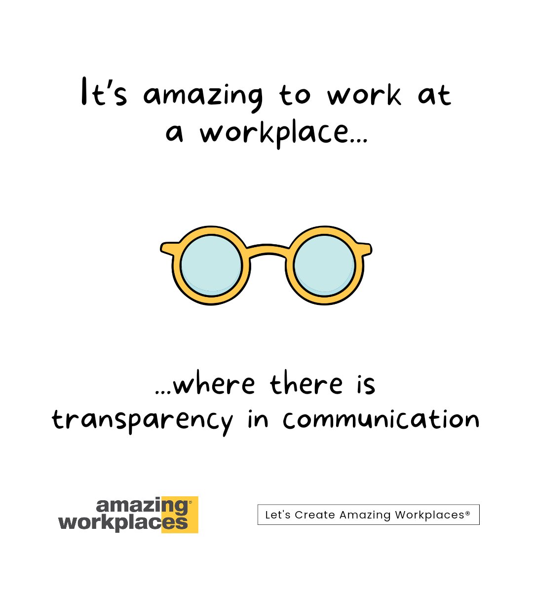 hr_amazing's tweet photo. #transparency
#communication #amazing #amazingworkplaces #CompanyCulture #culture #EngagedWorkplace #employeeengagement #OpenCommunication #TransparentWorkplace https://t.co/iwnoY9lJlJ