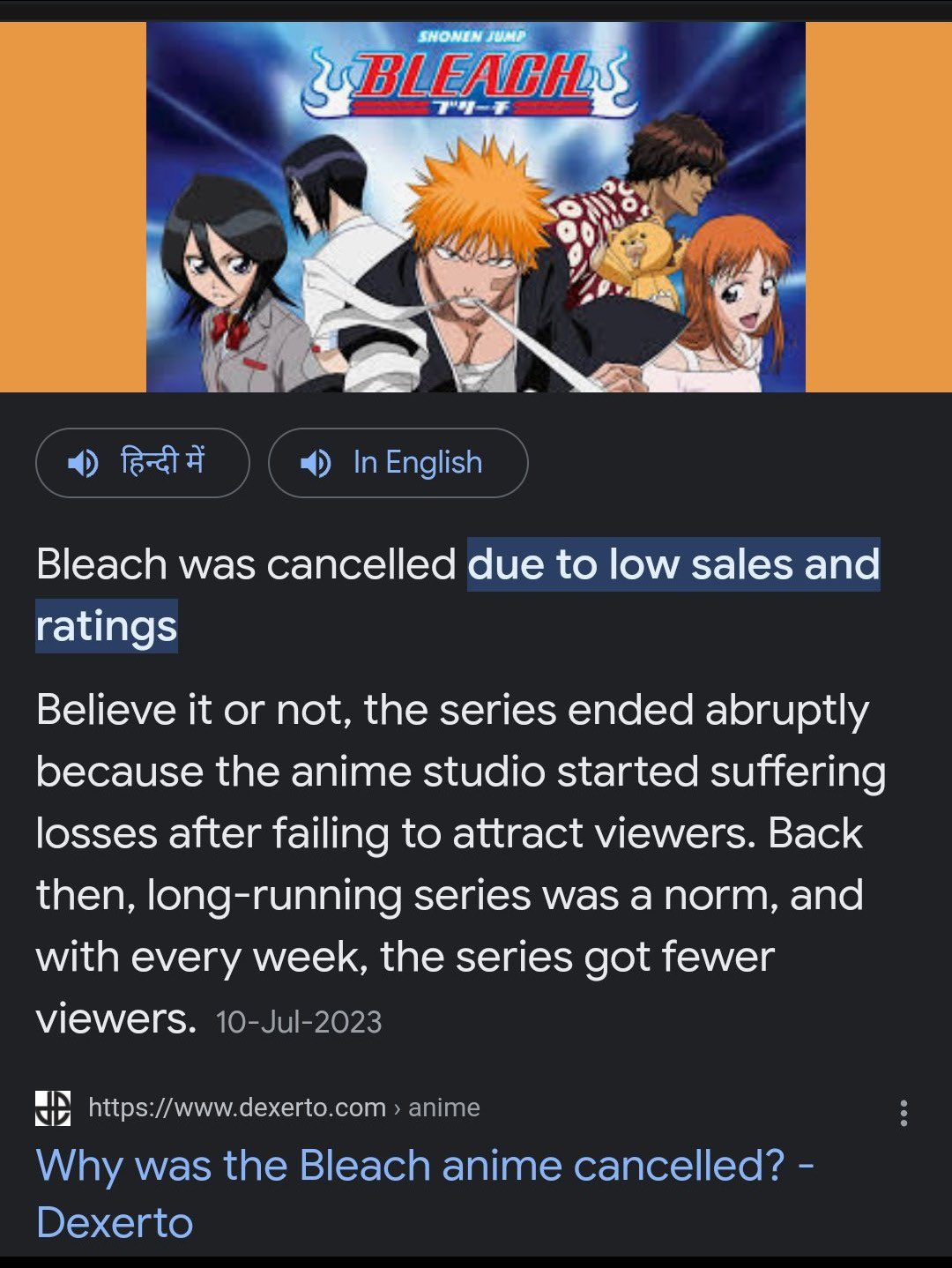 Why was the Bleach anime cancelled? - Dexerto