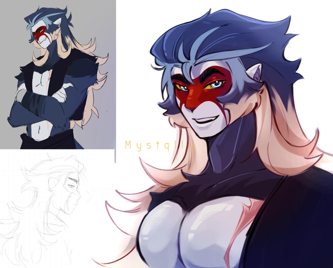 Mystqlly's tweet photo. Repost because the quality got ruined—

Anyways, I think he's a very handsome boi @Viodino2 
I hope I didn't miss a detail. https://t.co/RKU9njV08E