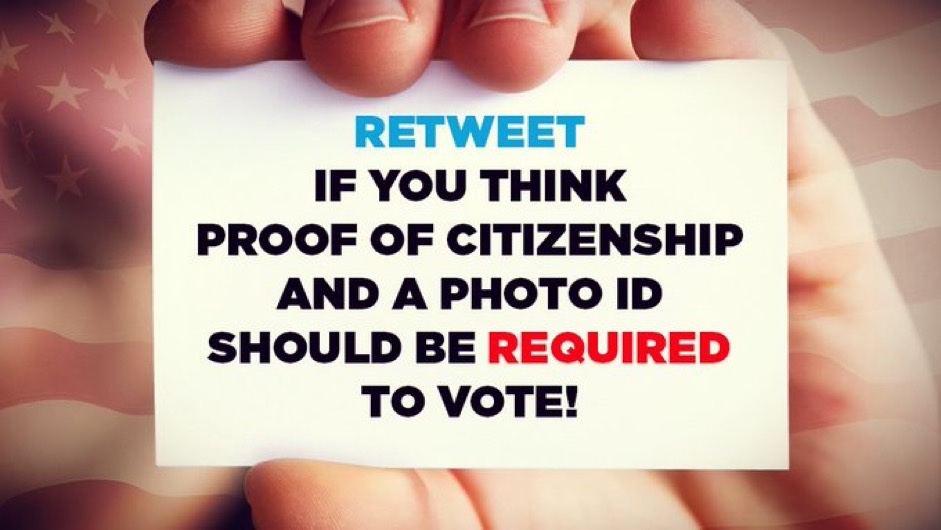 Do you think proof of citizenship and a photo ID should be REQUIRED to vote? YES or NO? If yes, I want to follow you! 🇺🇸