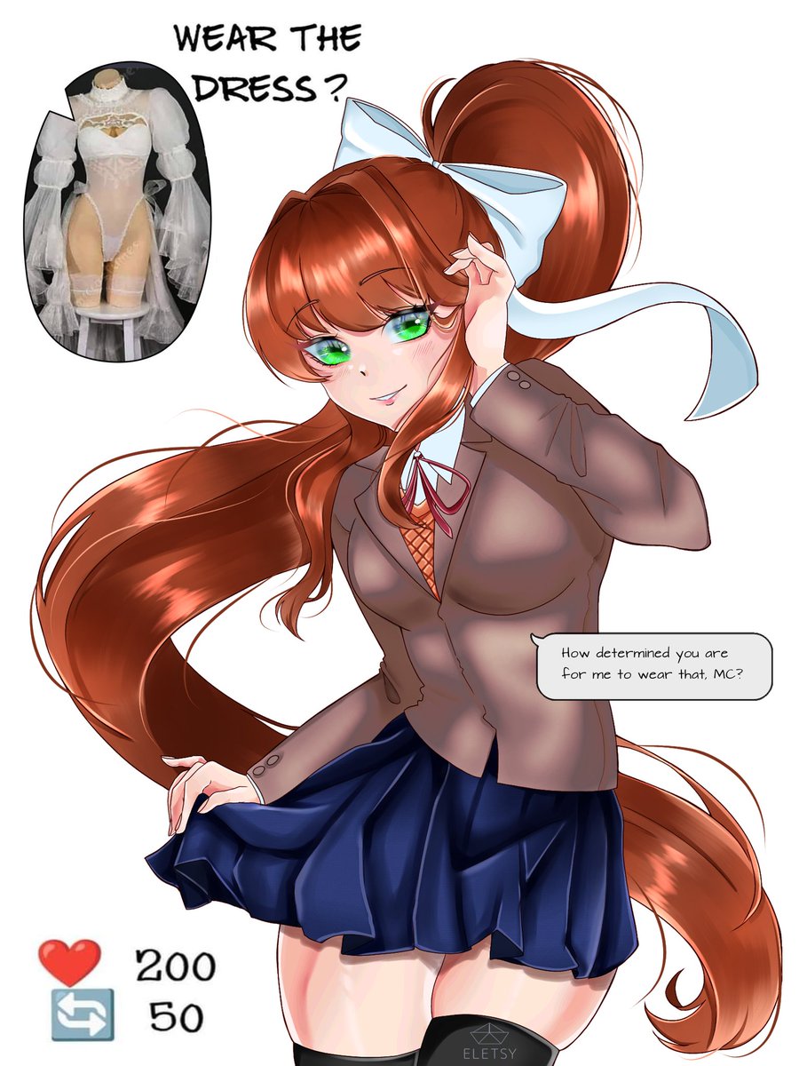 See Monika in this outfit! 💕
[#art #ddlcmonika #今月描いた絵を晒そう #ドキドキ文芸部 #DDLC ]