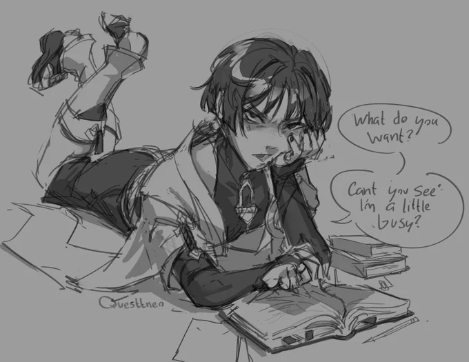 bbg is studying leave him alone #scaramouche #GenshinImpact
