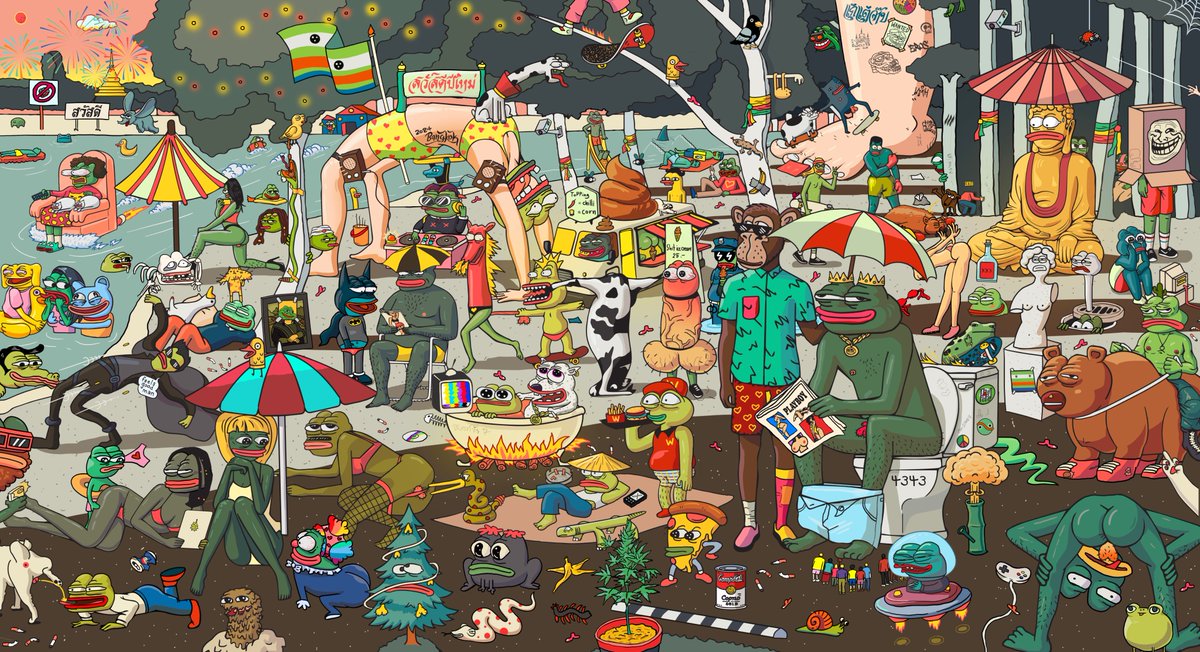 GM frennn!  That my new NFT.
🐸Sunday-Afternoon-on-the-bangkok 🐸

foundation.app/@Thugmanstudio…

by thugmanstudio

parody of Georges Seurat and bangkok thailand

9200x5000 pixels

<a href="/jaggedsoft/">jagged</a>
<a href="/jaggedVIP/">SKOPfather</a>
<a href="/Vince_Van_Dough/">VincentVanDough</a>
enjoy my artwork.^^
#pepethefrog #pepe #FrogFam #PepeCommunity