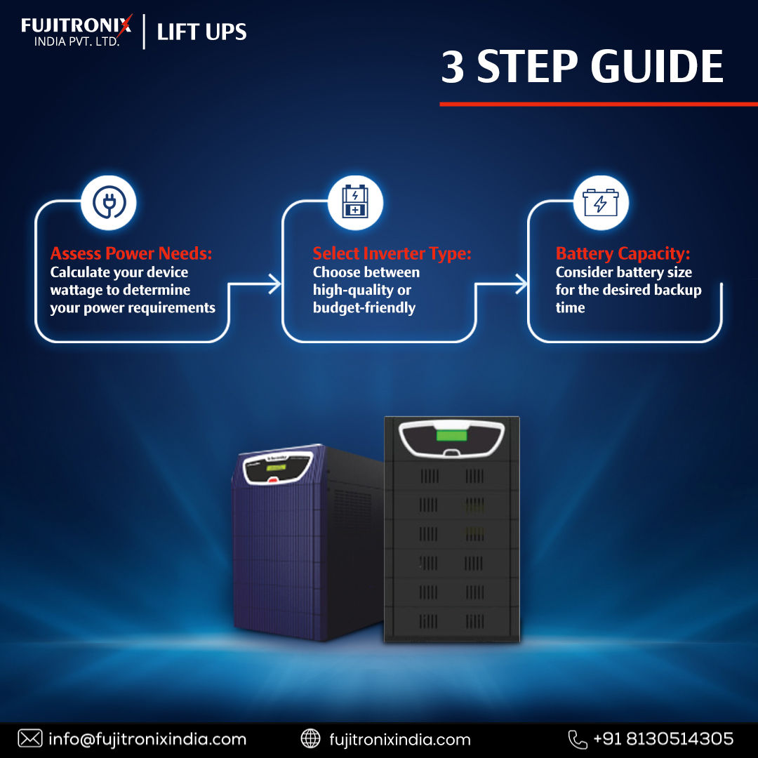 Empower your home with the right inverter choice! Follow these 3 simple steps to ensure uninterrupted power. 💡🔋 

📌Contact us for more information
📞+91 9818467490
🔗fujitronxindia.com

#InverterGuide #PowerYourHome #Fujitronix #batterybackup #criticalpowersolutions