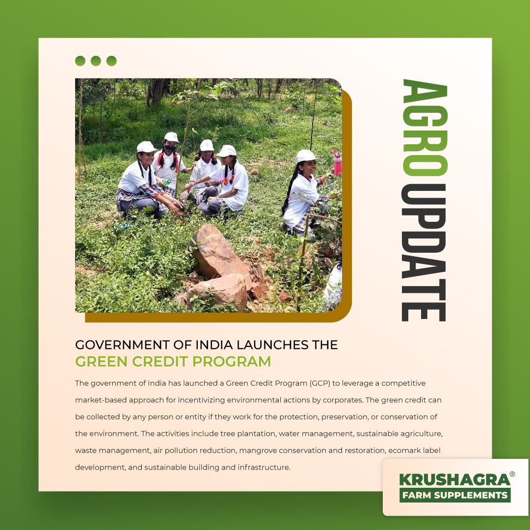 krushagra's tweet photo. The green credit program will incentivize environmentally positive actions through market-based mechanisms and generate green credit, which shall be tradable and made available for trading on a domestic market platform.

#Krushagra #agroupdate https://t.co/MgMjC4lOZT