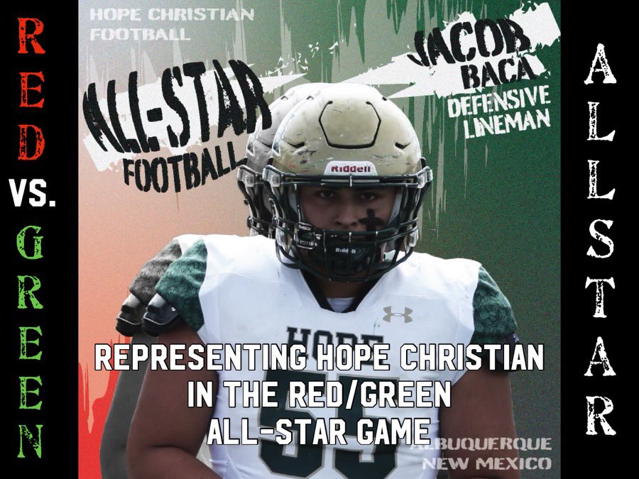 Blessed to be selected as a Red-Green All Star. Can’t wait to compete and represent the Huskies! @PrepRedzoneNM @nmpreps @coachsalinas_ @JamesDYodice
