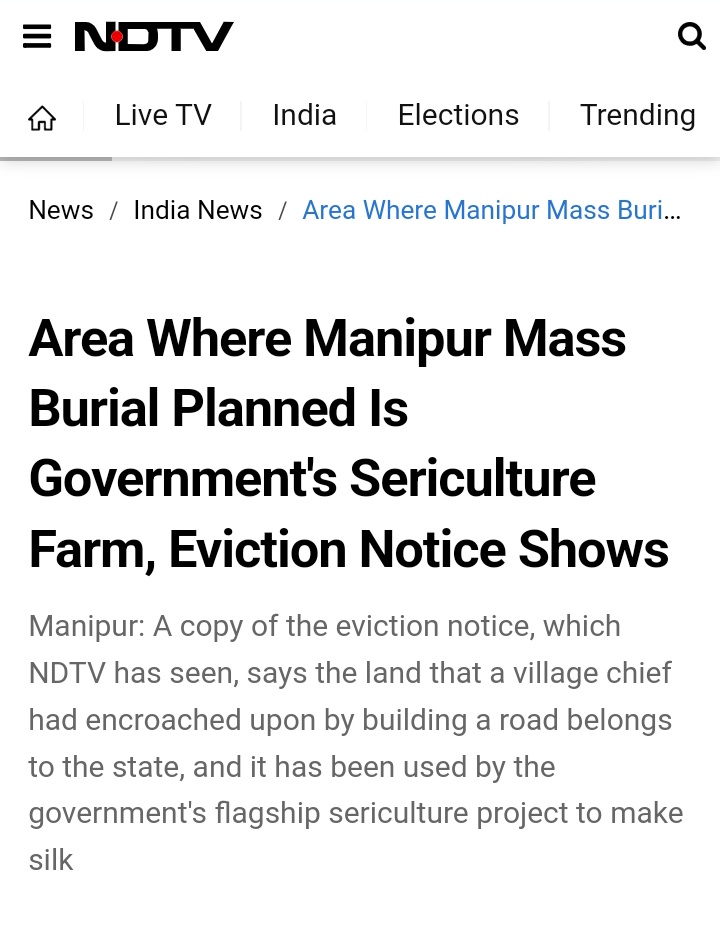 🚨 Wake up call for #Kuki_Zo:  Supreme Court Committee calls out #Kuki_Zo politicis over dead bodies to stoke violence and drive vested agenda. #Manipur #Meitei

❗️Cites #KukiZo illegal demand for mass burial at the Govt Sericulture land in Torbung village.

❗️"Unfortunately, the
