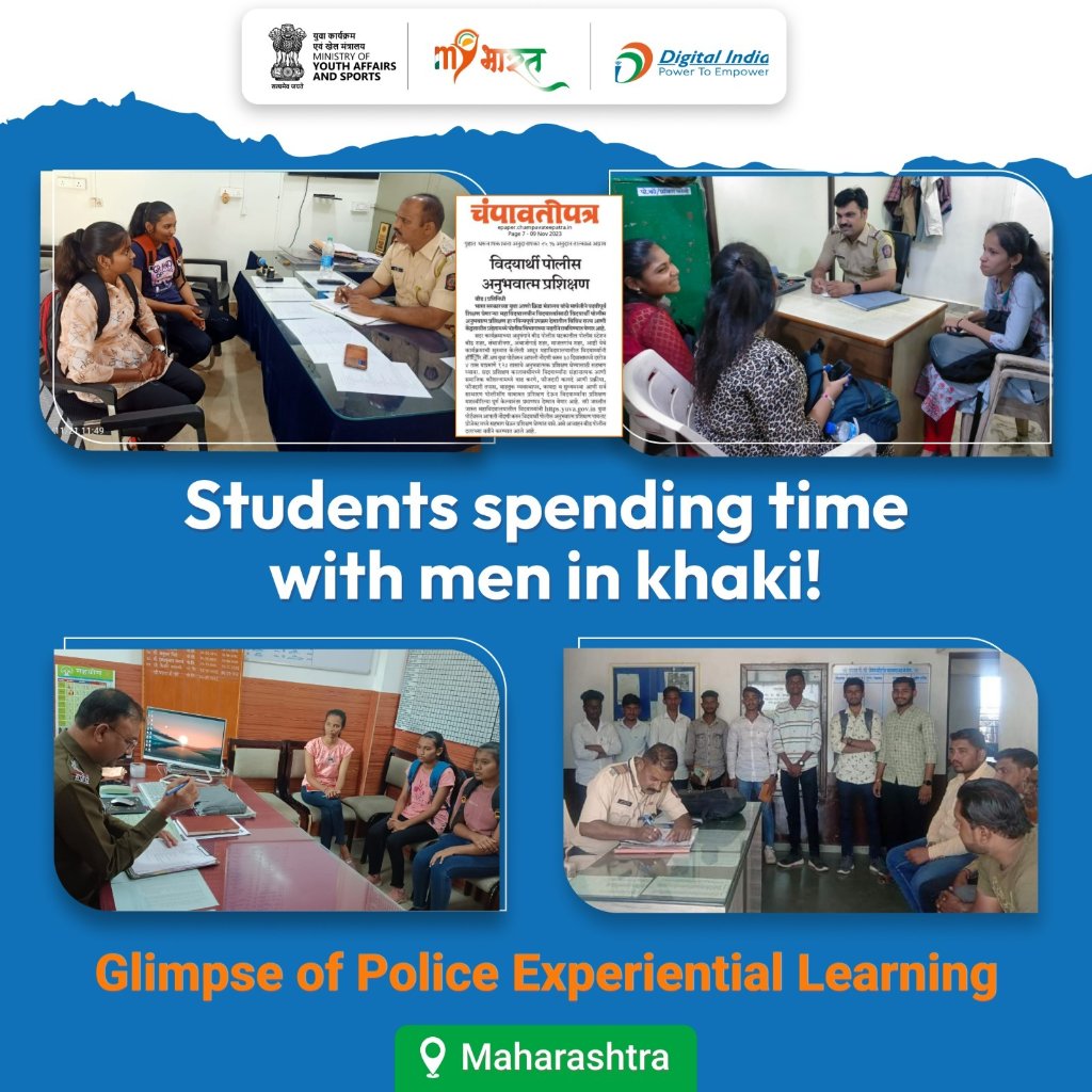 mybharatgov's tweet photo. Catch a glimpse of India’s youth engaged in an immersive learning experience in our Student Police Experiential Learning (SPEL) program in Maharashtra.
#SPEL #studentpoliceexperientiallearning #MaharashtraNews #MYBharat #MeraYuvaBharat #StudentSpotlight #policetraining https://t.co/MgAUYRgklr