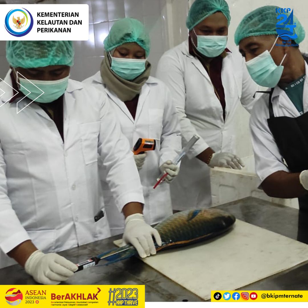 bppmhkpternate's tweet photo. Hai #SahabatBahari, Inspektur Mutu melakukan kegiatan Survailen HACCP ke III terkait konsistensi UPI dalam menerapkan GMP / SSOP dan Pelaksanaan HACCP di salah satu Unit Pengolahan Ikan di Kabupaten Halmahera Selatan
#BPPMHKP #KKPTrive
#EkonomiBiru
#saktiwahyutrenggono https://t.co/wVOhtul2mt
