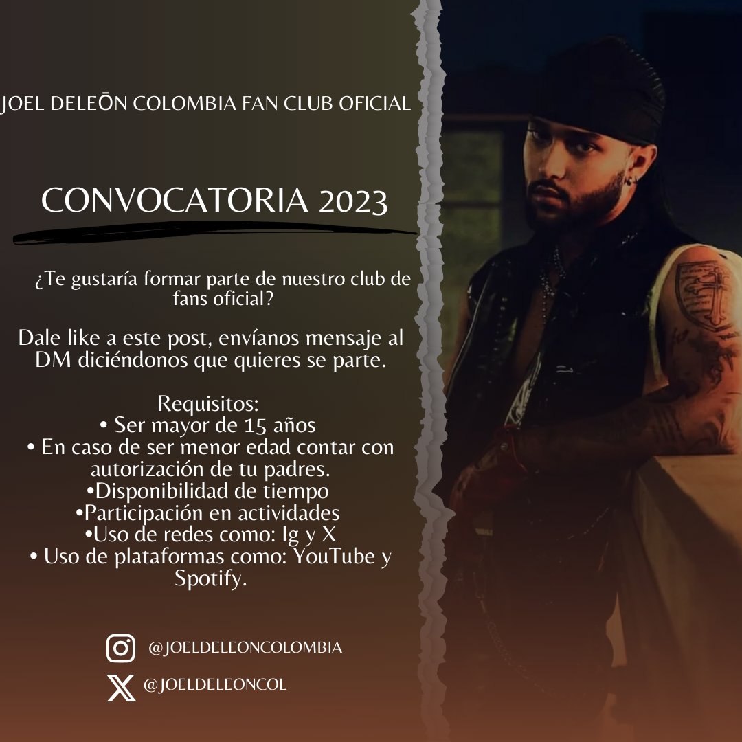 DISTRICT D | OFICIALMENTE ABRIMOS CONVOCATORIA 

Se encuentra abierto el dm para que puedas ingresar si lo deseas.
Posteriormente te estaremos pidiendo unos datos y te ingresaremos al grupo de WhatsApp del fan Club.

Síguenos en nuestras redes sociales. 
-
#joeldelon #districtd