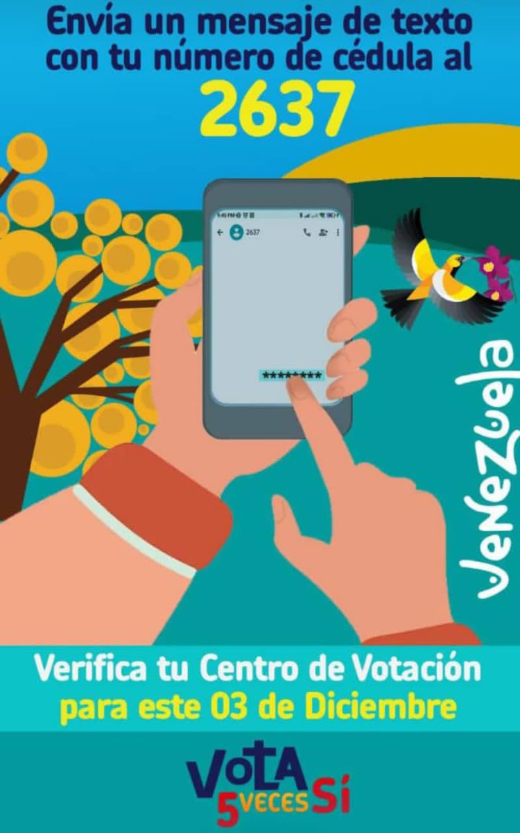 cheanahis's tweet photo. Vamos todas y todos es sencillo verifica tu centro de votación para este #03dedic porque el Esequibo es nuestro.

#ElEsequiboEs5VecesSÍ https://t.co/jGu5GMlfKB