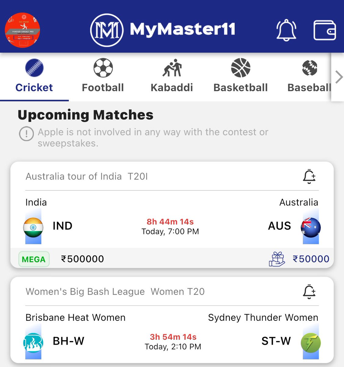 Fantasy Cricket Pro 🏏 (Viren Hemrajani) tweet media