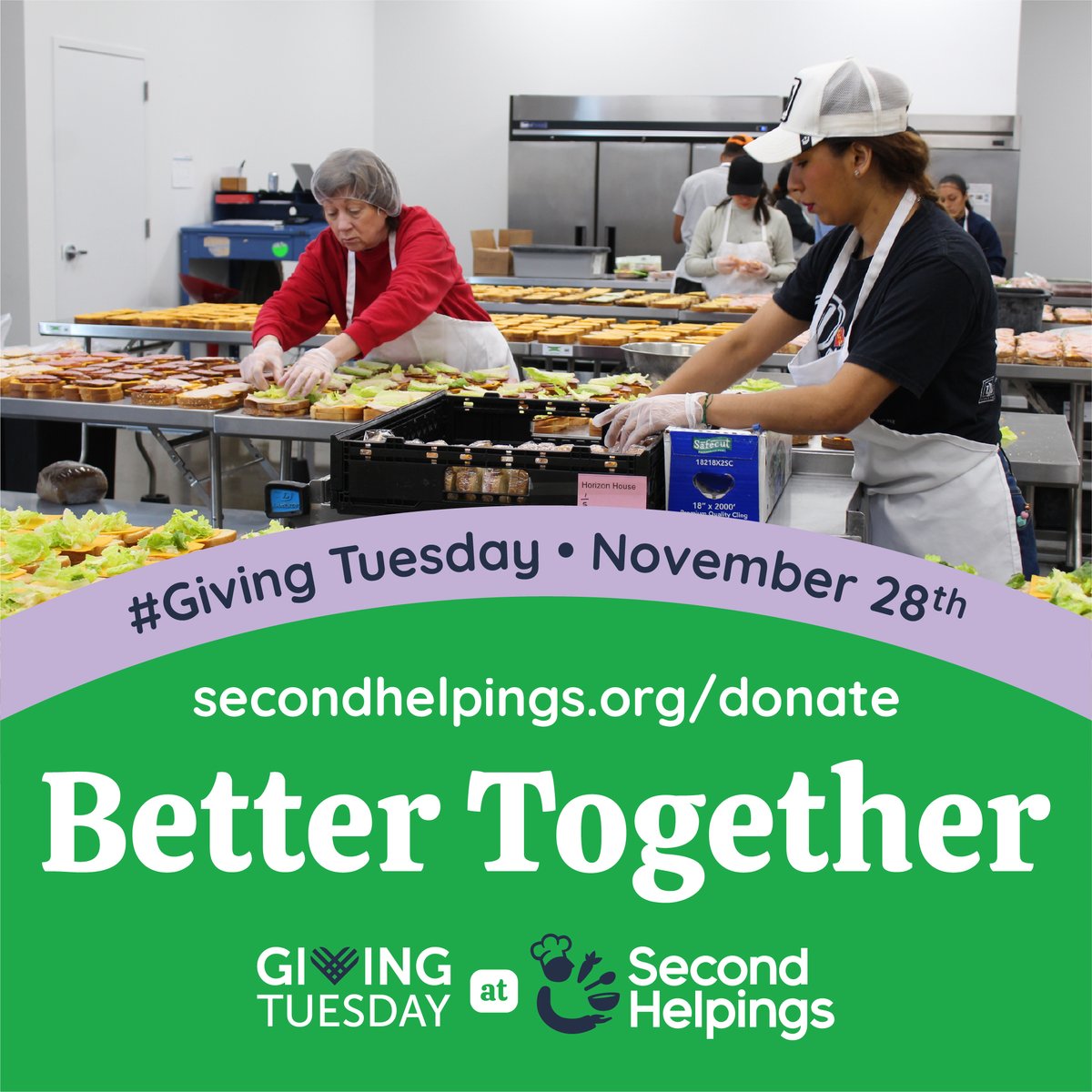 #GivingTuesday is here, which means your impact on our mission to fight hunger is doubled! 💚🥪💚🥪

Every gift made TODAY, up to $50,000, will be matched by JRA Architecture and an anonymous local family. 

Make your donation at secondhelpings.org/donate/