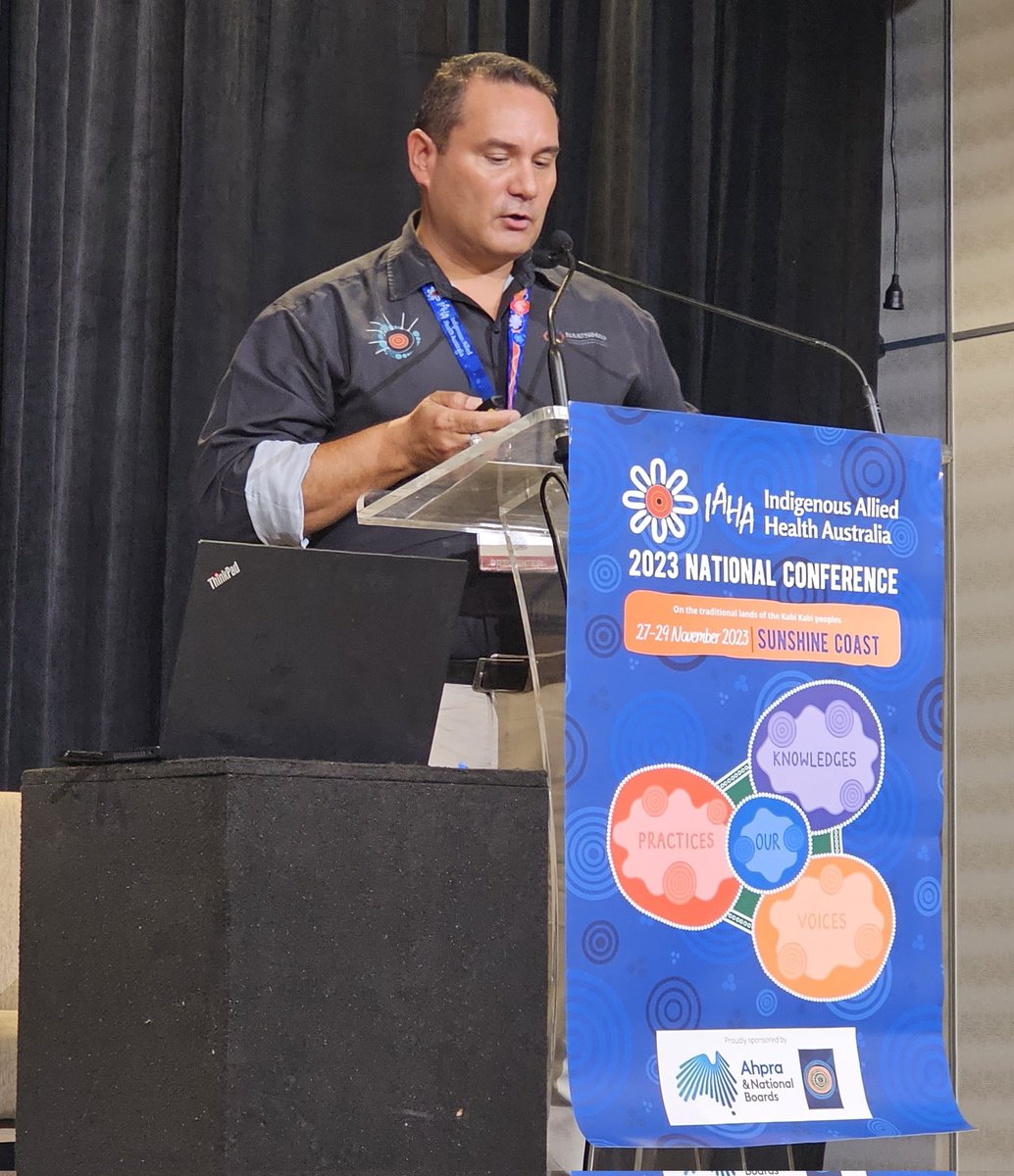 <a href="/briscoe_karl/">Karl Briscoe</a>' <a href="/NAATSIHWP/">NAATSIHWP</a> CEO  'Aboriginal &amp; Torres Strait Isalnder people are best placed to achieve better health outcomes for our people. Next time you get a referral from a GP, consider referring to an Aboriginal &amp; Torrres Strait Islander Health Practitioner.' #IAHAConf23