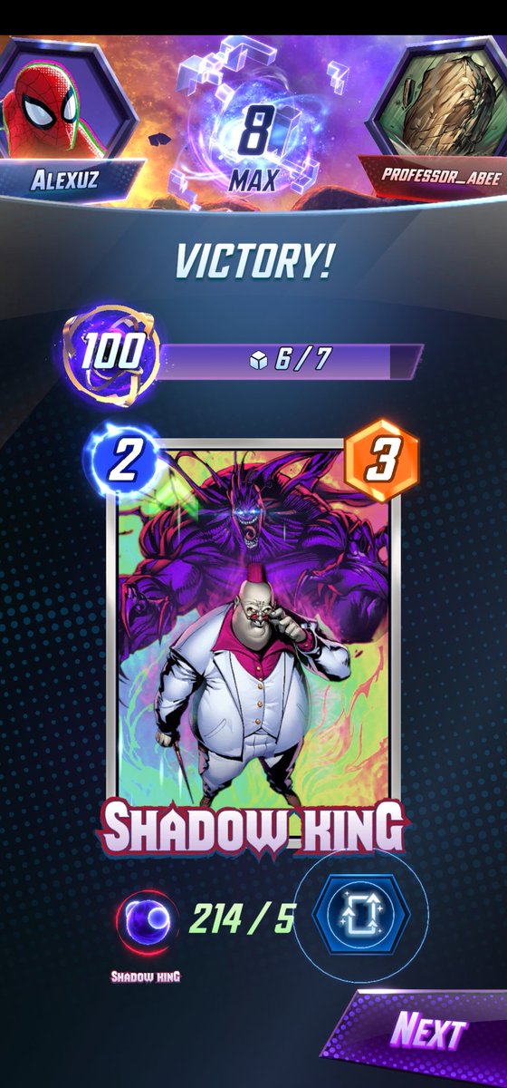mralexuz's tweet photo. INFINITE, this month was really hard, the new card every week adds a lot of new archetypes, strategies and new ways to know when to snap (still hard for me 🤓), anyways objective completed 🥹✅️ the deck by @RevisSnap 😎 #Infinite #MarvelSnap https://t.co/7ETp8fjgxQ