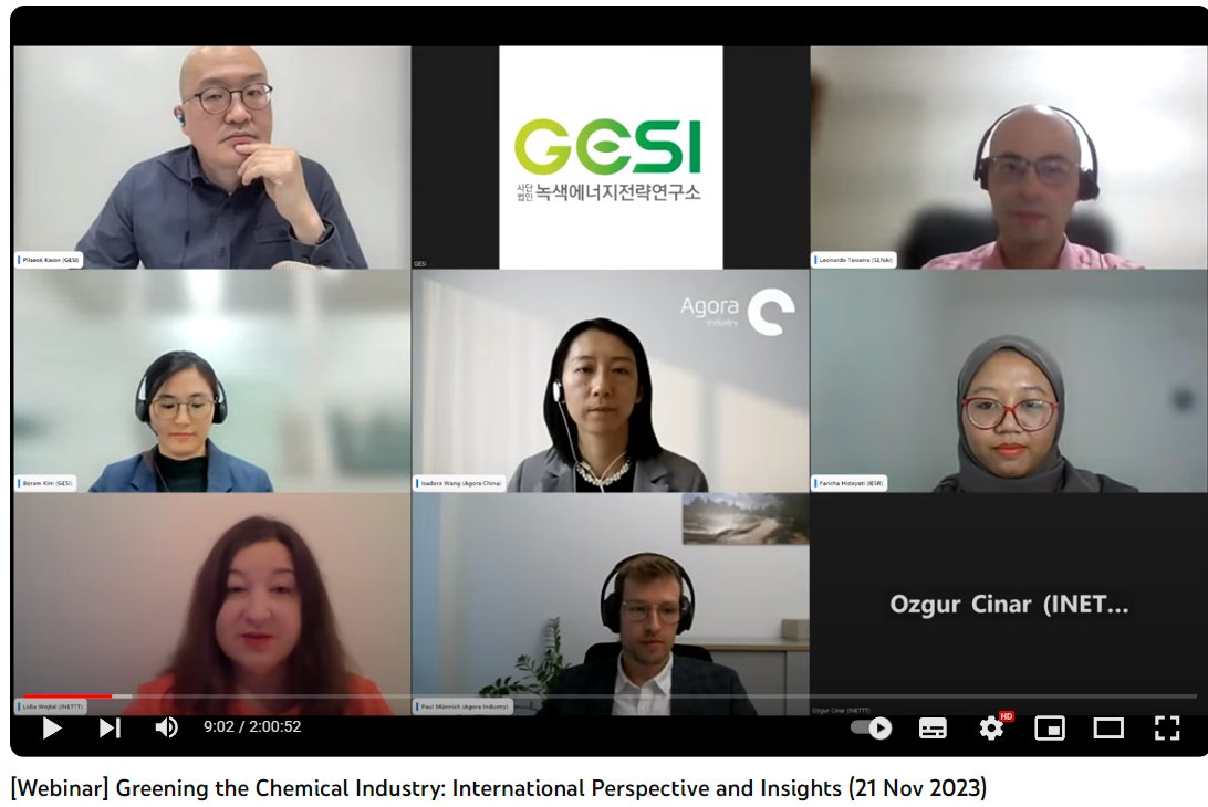 Missed our discussion on greening the chemical industry in Brazil, China, Germany, Indonesia and Korea? 🌏No worries! Catch up now with the recorded webinar and presentations at youtube.com/watch?v=v2TeNF… #WebinarRecap @senaicetiqt, #Agorachina, #Agoraindustry, @IESR, @TheINETTT
