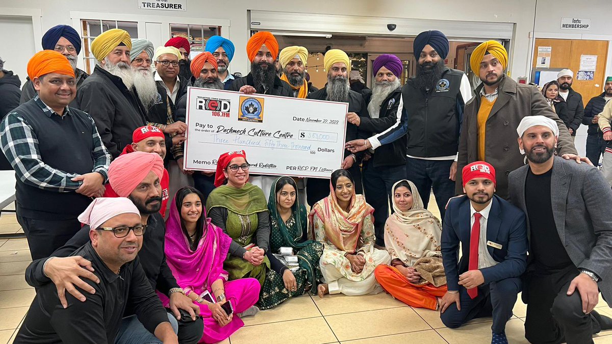 REDFM Listeners raised $353K plus on Gurpurab Radiothon 2023 for @DashmeshC ‘s Affordable Funeral Home Project. Thank you for your support!