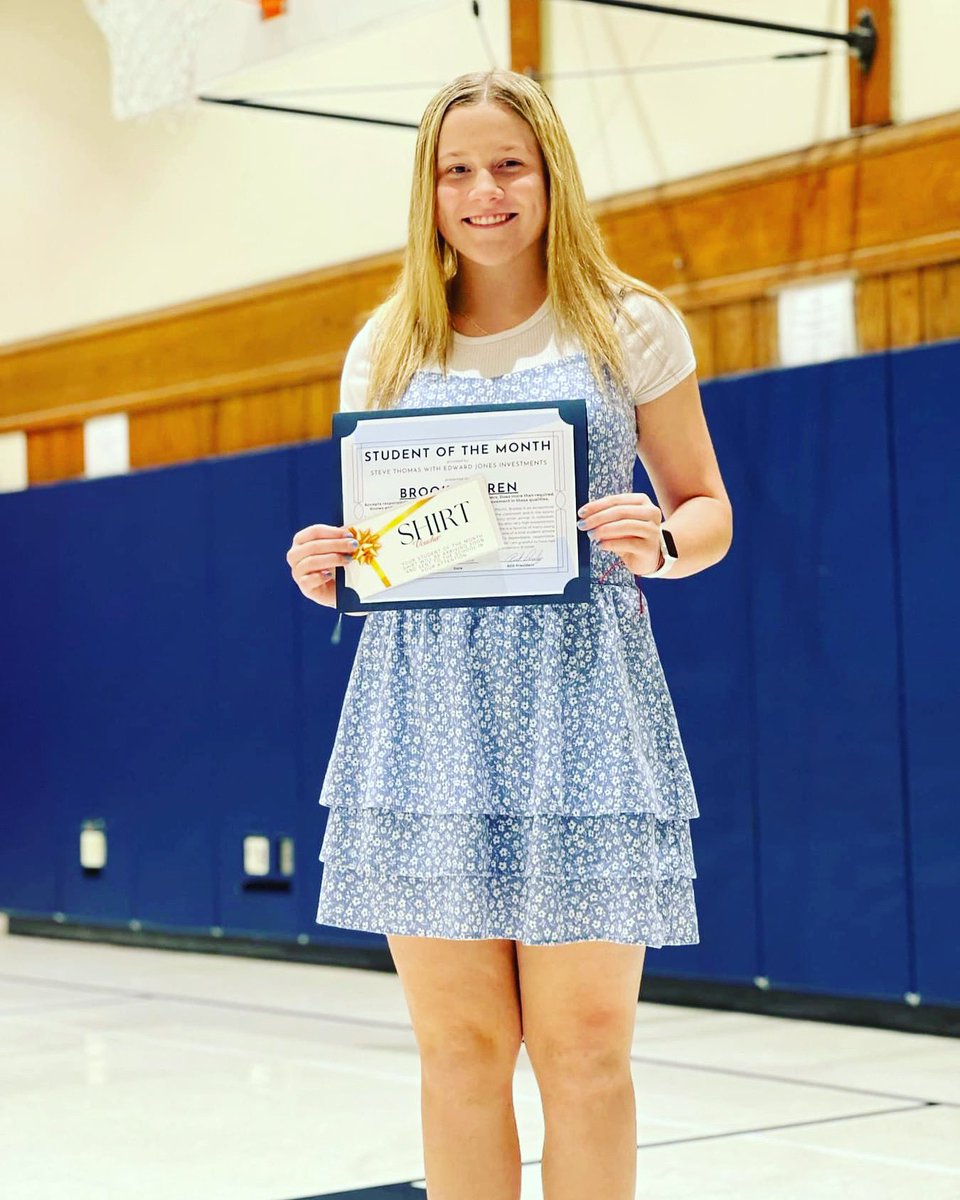 Steve Thomas Office at Edward Jones Investments recognized the November Students of the Month at tonight's Board Meeting! 👏🐾🐆 
Congrats to our Senior Brooke Haren on being honored. 
Well deserved! 
💙
