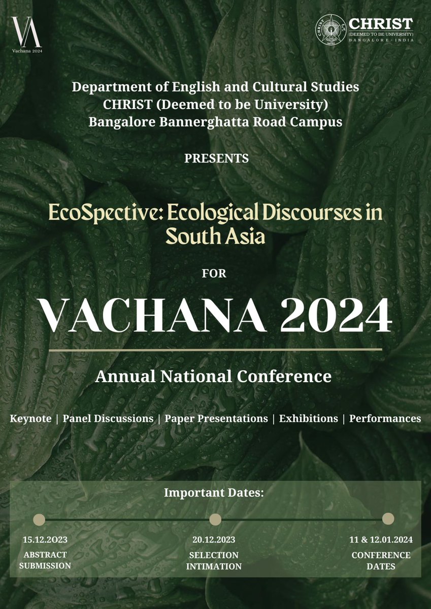 SAH_SANTOSH's tweet photo. 2nd CFP Keynote by @drvandanashiva and @Ullaskaranth Deadline 15 Dec Conf date 11-12 Jan 24 https://t.co/hx5GBCYh84
