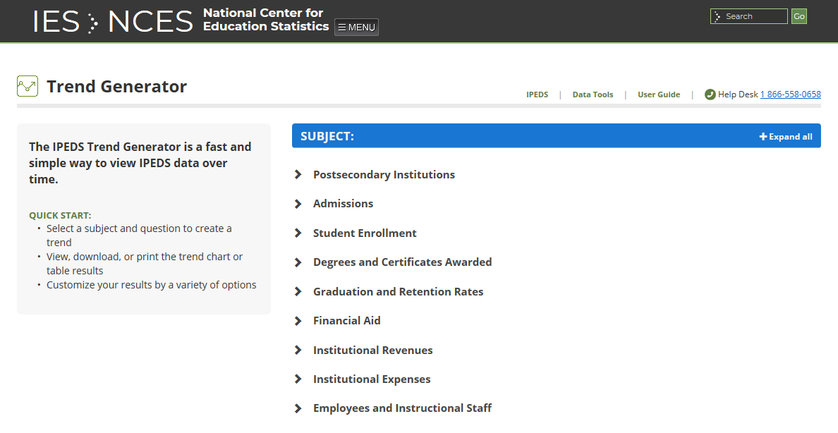 EdNCES's tweet photo. Want to build custom tables with @ipeds_nces trend data on topics like #graduation rates and #FinancialAid?

The IPEDS Trend Generator data tool can help! Explore #postsec data here: https://t.co/sx8QyA44OA #HigherEdStats https://t.co/5rxACnrx0Y