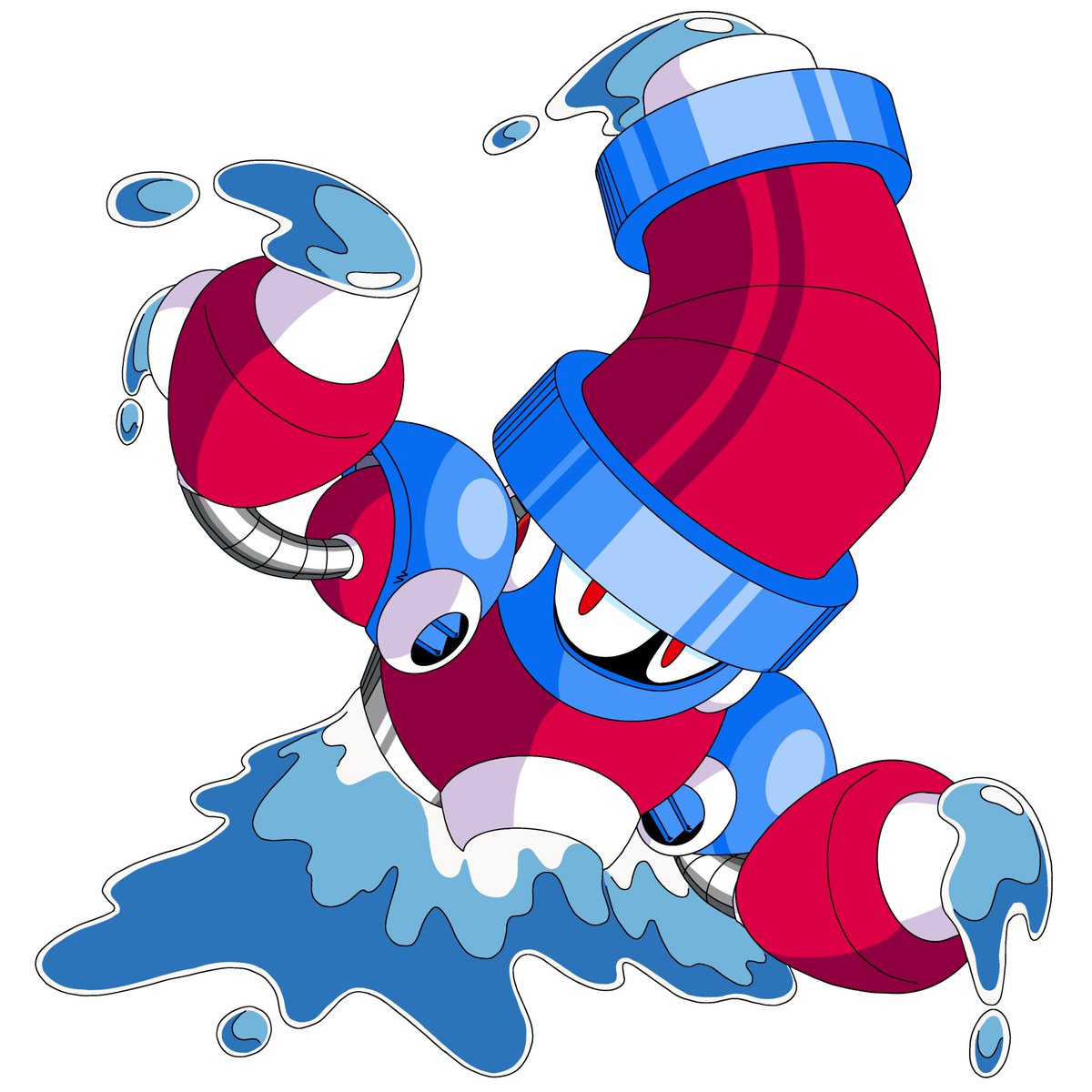 I present to you all, the gooey robot boy: Ooze Man! A redesign for <a href="/MMFourHounds/">Mega Man: Four Hounds</a> (a fangame I'm working on).

The redesign was made by me, <a href="/Rapphire20XX/">Rapphire</a>, and @8Bit_H

#megaman #ロックマン