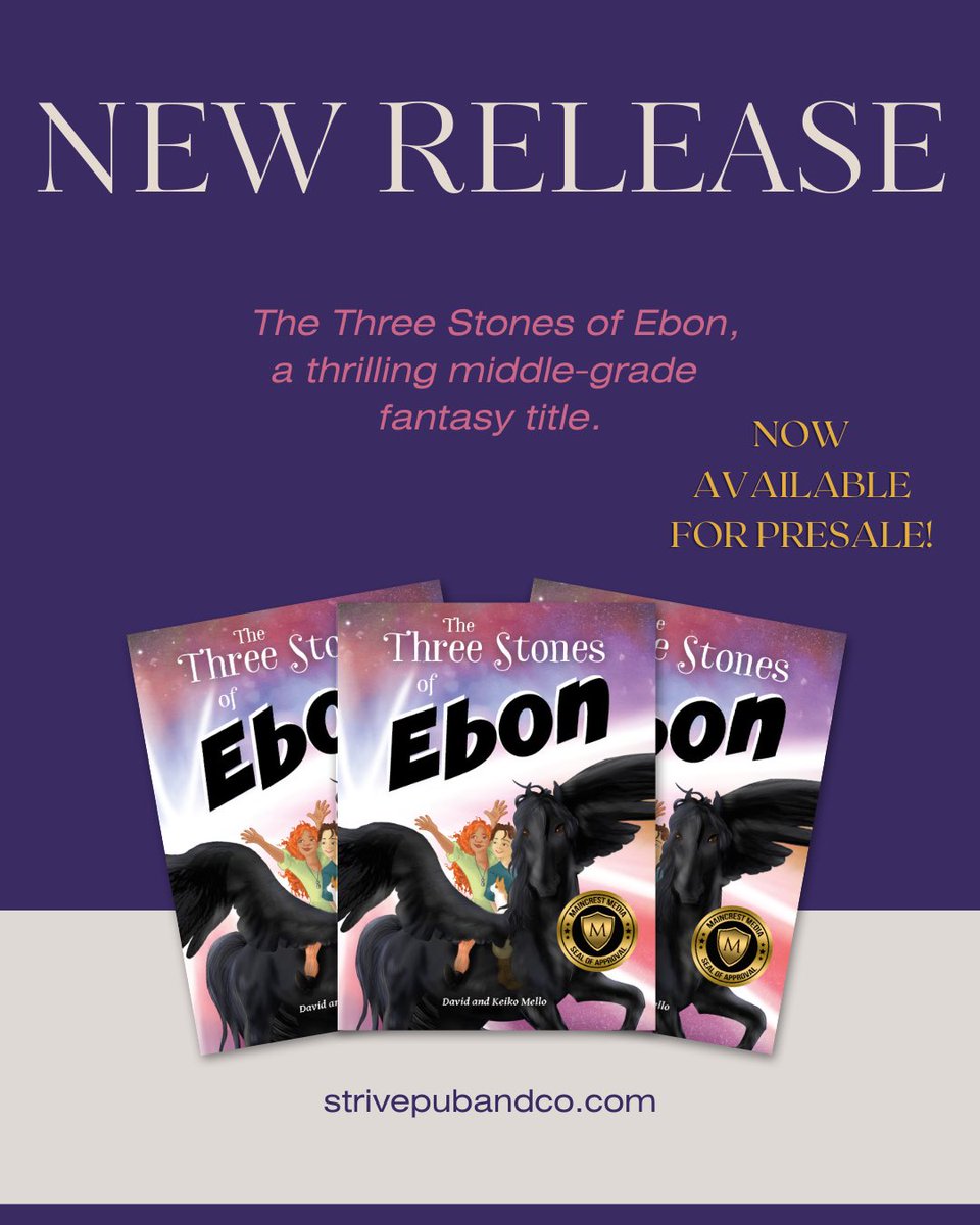 Three Stones announcement 📢 Hey all you readers! We are excited to announce our next edition to Strive Publishing titles: “The Three Stones of Ebon” by Authors Keiko and David Mello. #middlegradebooks #booklover #fiction #indieauthor