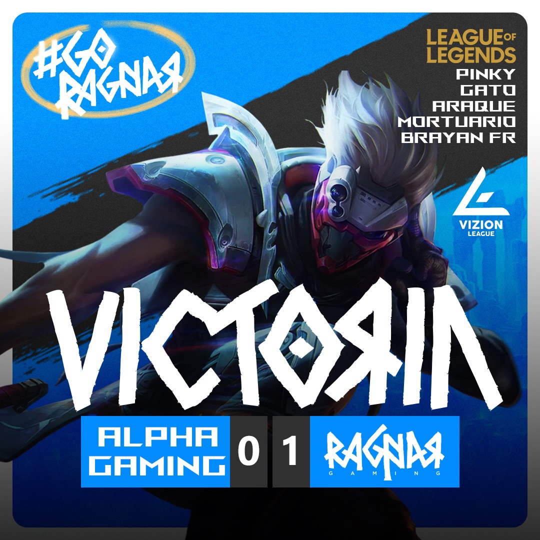 Gran victoria contra Alpha Gaming en la <a href="/VZNOficial_/">Vizion Esports</a>

Siempre es un placer competir contra un equipo tan talentoso.

#ragnargamingteam #ragnar #leagueoflegends #vikings #madhouse33 #beebad #gamestore