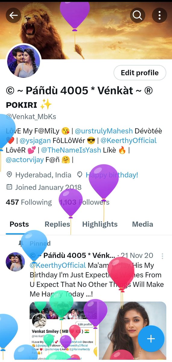 Venkat_MbKs's tweet photo. Dear @KeerthyOfficial Ma'am Today Is My Birthday I Need Your Blessings And Wishes I Hope You Will Wish Me 💓 

Yours Lovingly @Venkat_Mbks 

@KeerthyOfficial #KeerthySuresh https://t.co/qwjRKHMliH