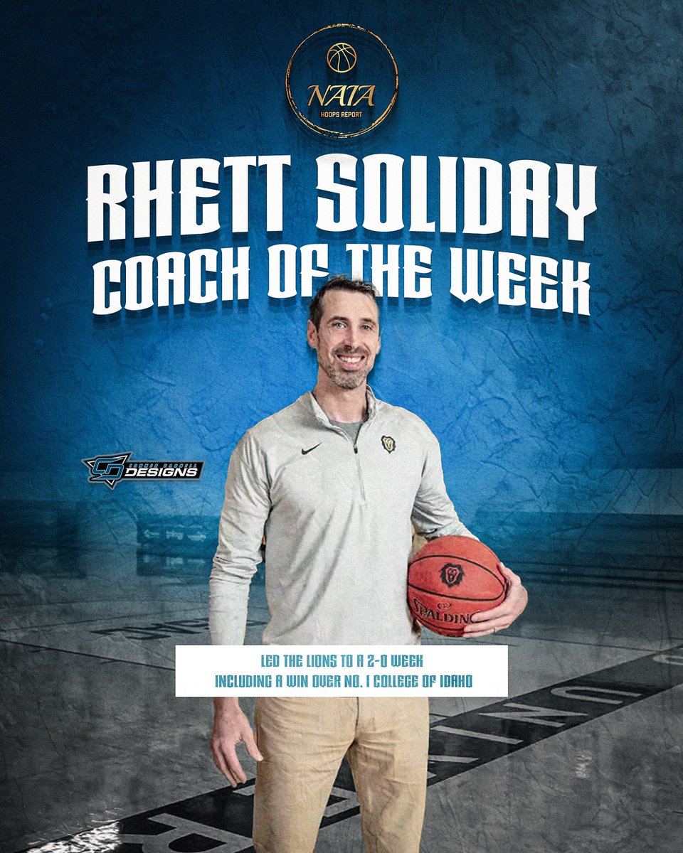NAIAHoopsReport's tweet image. ‼️ NAIA Coach of the Week ‼️ Sponsored by @CD_DZNs 

Rhett Soliday (@vu_mbb) 

After a 2-0 week, including a 27pt road win over No. 1 College of Idaho, Rhett Soliday is our NAIA Hoops Report Coach of the Week!