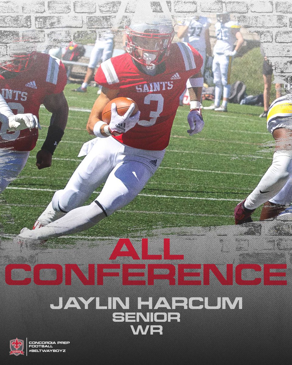 It’s a great day to be a Saint!  Congratulations to senior WR Jaylin Harcum for being named to the MIAA All-Conference team!

#BeltwayBoyz⚜️