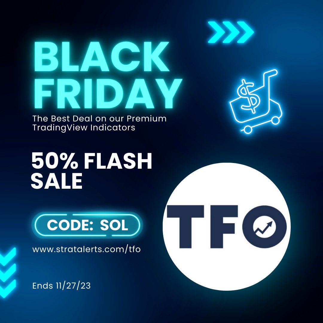 soltradez's tweet photo. Black Friday sale on the best indicators in the game from @TradeForOpp 

Use code: SOL to get 50% off 🔥

Valid until 11/27/23 https://t.co/fMQAV14Yzj
