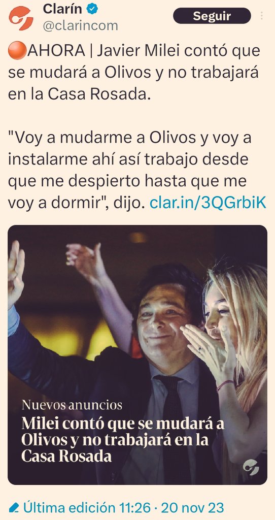 BiondiniCesar's tweet photo. La idea de de Milei de mudar la administración de la Casa Rosada a la Quinta de Olivos responde a dos motivos: 1) Es flojo trabajando y no quiere quedar al descubierto; 2) Las manifestaciones en Plaza de Mayo lo preocupan, las vías de escape son muy pocas ahí, mientras que la Quinta estará militarizada y tiene múltiples salidas.
Vienen meses complicados.