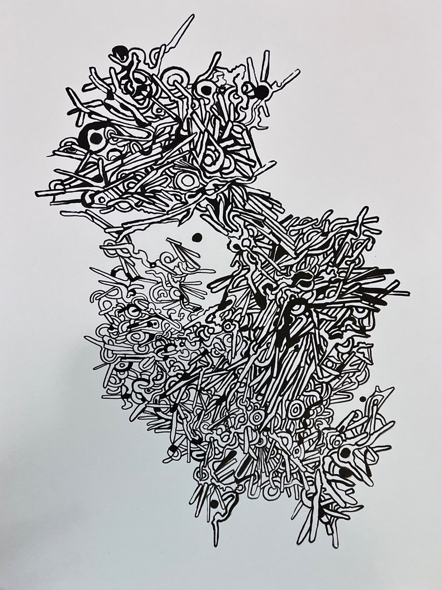 JuliaLaCcat's tweet photo. Two finished abstract line drawings by Julia Guzzio #abstractlines #abstractart #lineart #paintpenart #paintpens #poscaart #contemporaryart #abstractlines #abstractexpressionism #abstractlineart #juliaguzzio #contemporaryartist #ArtistOnTwitter #drawing #contemporarydrawing https://t.co/SZwWCnNshL