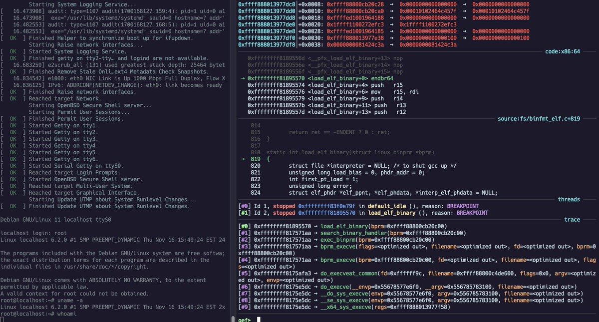 hi, check out this tool for easy Linux kernel building and debugging - easylkb worked on it together with @netspooky! 💕 writeup: tmpout.sh/3/20.html repo: github.com/deepseagirl/ea…