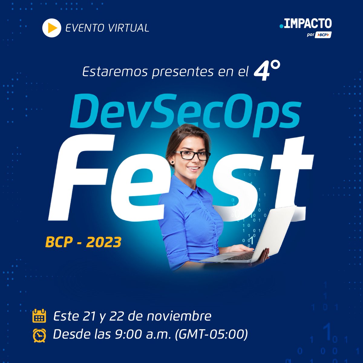 gdglima's tweet photo. ¡Somos parte de la 4° edición del DevSecOps Fest BCP 2023!
@gdglima estaremos en este evento organizado por la Comunidad .IMPACTO BCP.
📆 21 y 22 de noviembre
🕓Desde las 9 a.m. (GMT-5)
👉 Registro: https://t.co/KDc79cTCNt
#DevsecopsFestBCP #PuntoImpactoBCP #DevsecopsFest https://t.co/BkPhTDN4Gv